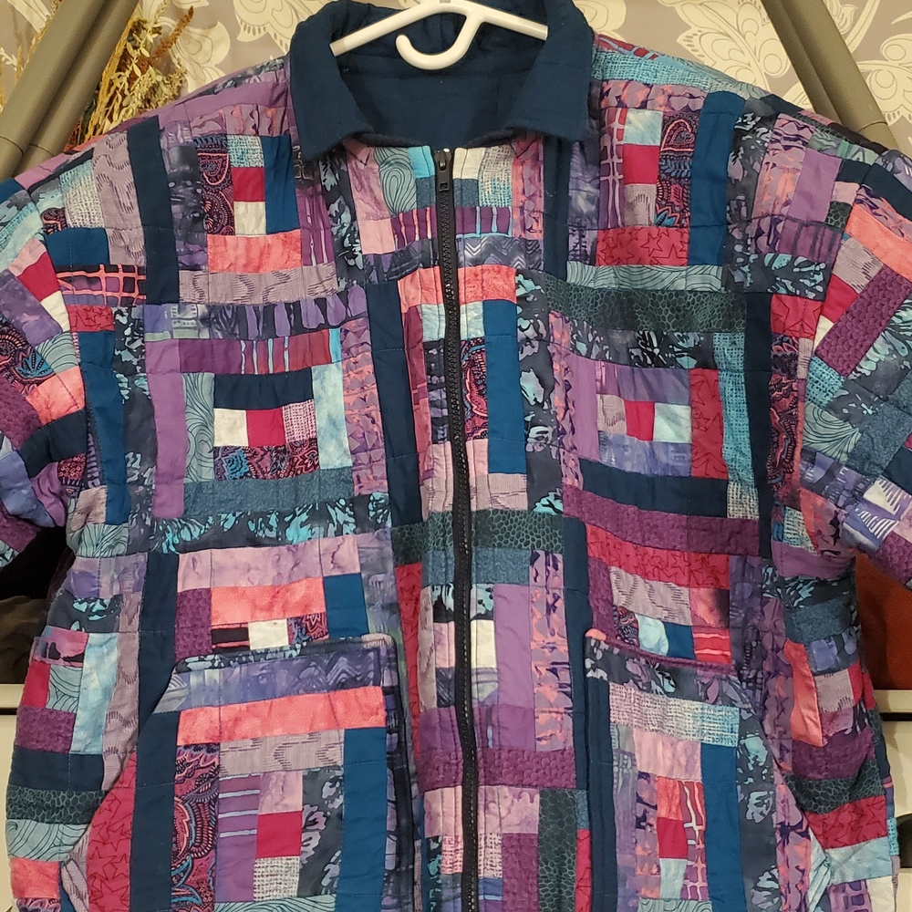 Vintage Homemade Patchwork Quilted Jacket - Multicolor